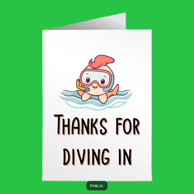 Free Printable Thank You Card: Snorkel Character, Grateful, Humorous Downloadable Gift