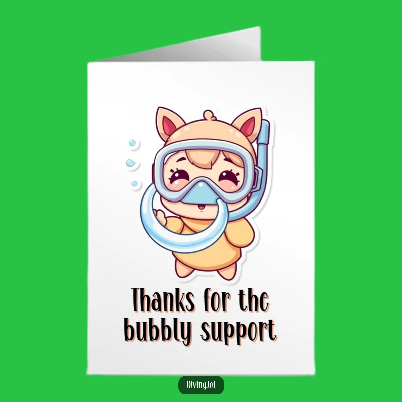 Free Printable Thank You Card: Snorkel Character's Bubbles for a Deeply Appreciative Message