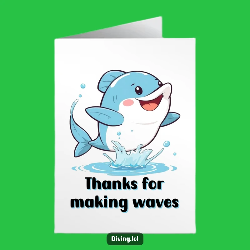 Free Printable Thank You Card: Splashing Character for a Thankful and Fun Message