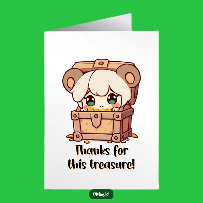 Free Printable Thank You Card: Treasure Surprise, Downloadable Grateful Greeting