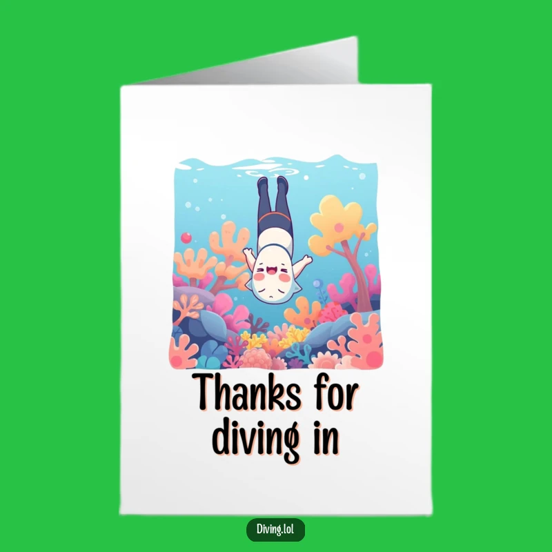 Free Printable Underwater Thank You Card: Funny Giggling Appreciation Downloadable