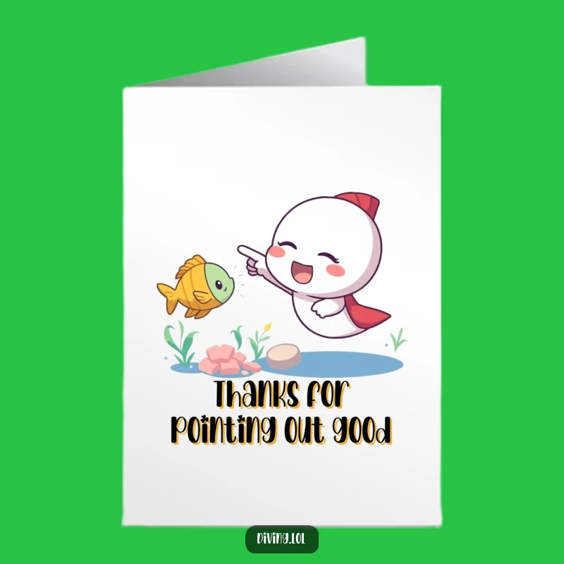 Free Printable Thank You Card: Excited Character and Fish for a Unique Appreciation