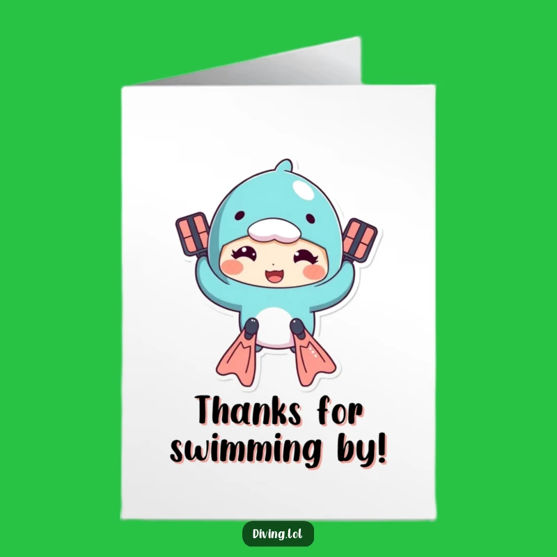Free Printable Thank You Card: Flipping Fun Swimmer, Downloadable Grateful Greeting