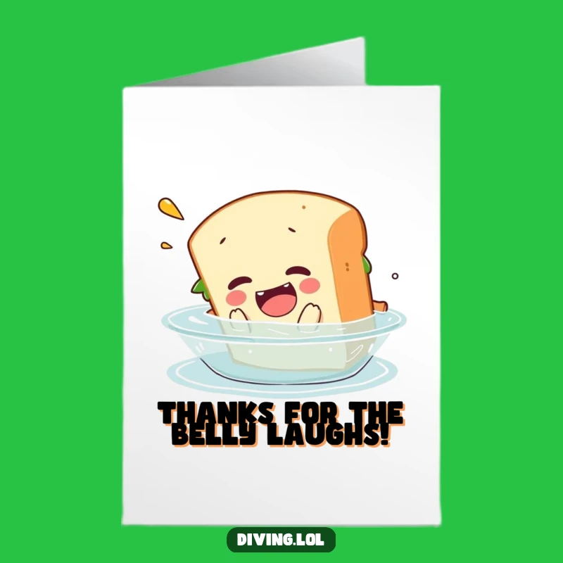 Free Printable Sandwich Thank You Card: Belly Flop Greeting Funny Downloadable Gift!