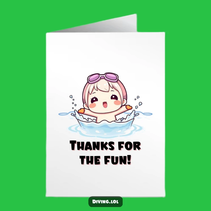 Free Printable Thank You Card: Flippers Character Splashing Thanks for a Downloadable Gift