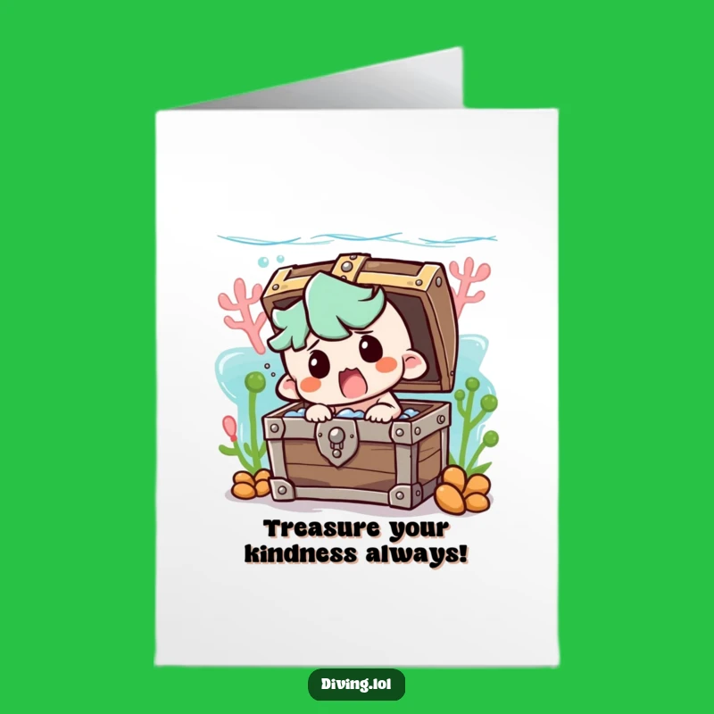 Free Printable Thank You Card: Startled Character Treasure Chest - Gratitude