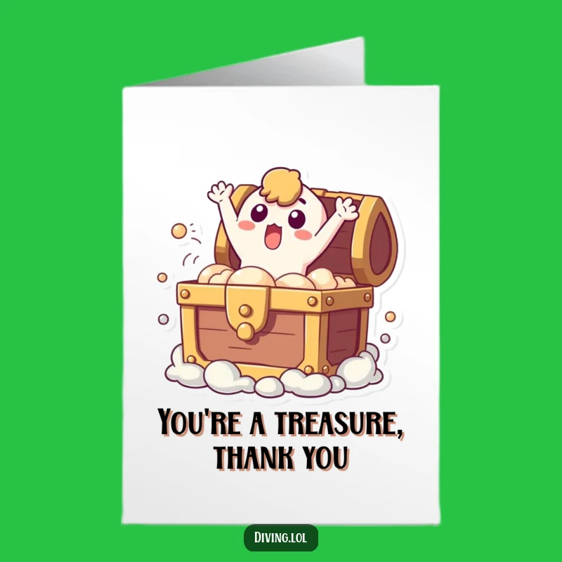 Free Printable Thank You Card: Surprised Treasure Burst Funny Downloadable Gift
