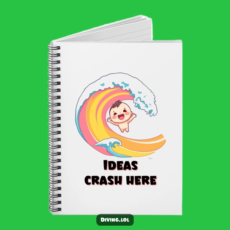 Funny Dive Notebook: Cheerful Character's Wave Notes, Jot Down Fun, Perfect Gift