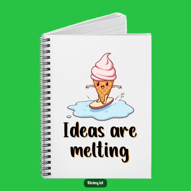 Funny Ice Cream Surfing Notebook: Jot Down Ideas with Determined Flair