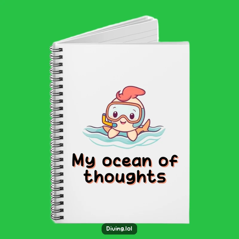 Funny Snorkel Character Notebook: Happy Swimmer's Wavy Journal for Ideas