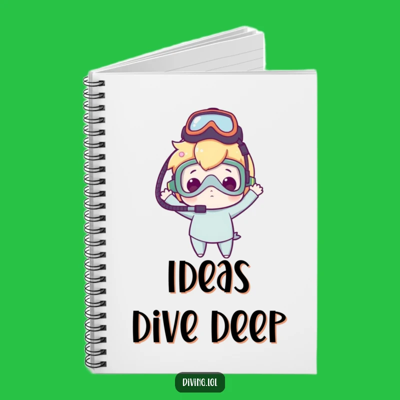 Funny Dive Mask Notebook - Clumsy Delight Character Journal Gift