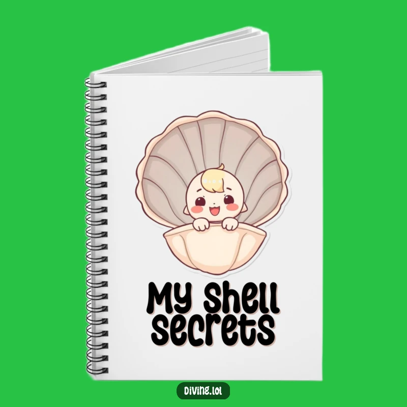 Funny Seashell Peeker Notebook - Jot Down Ideas with Whimsy