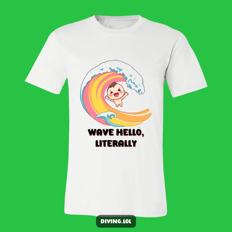 Funny Dive T-Shirt: Cheerful Character's Wave Splash, Awesome Funny Gift Idea
