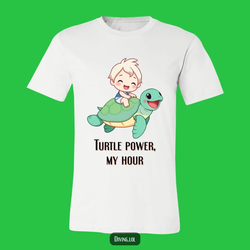Funny Sea Turtle Rider T-Shirt: Wear a Cheerful Smile on Your Turtle Adventure