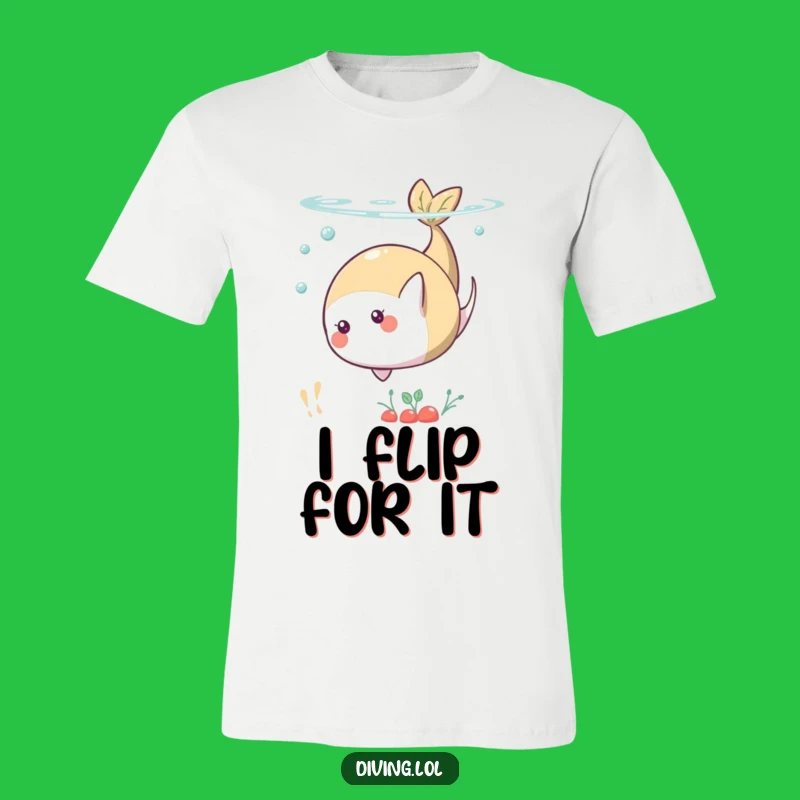 Funny Underwater Somersault T-Shirt: Playful Food Character Tee for Fun Lovers