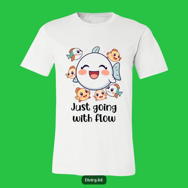 Funny Bubbly Icon T-Shirt: Spread Joy with Curious Fish Friends