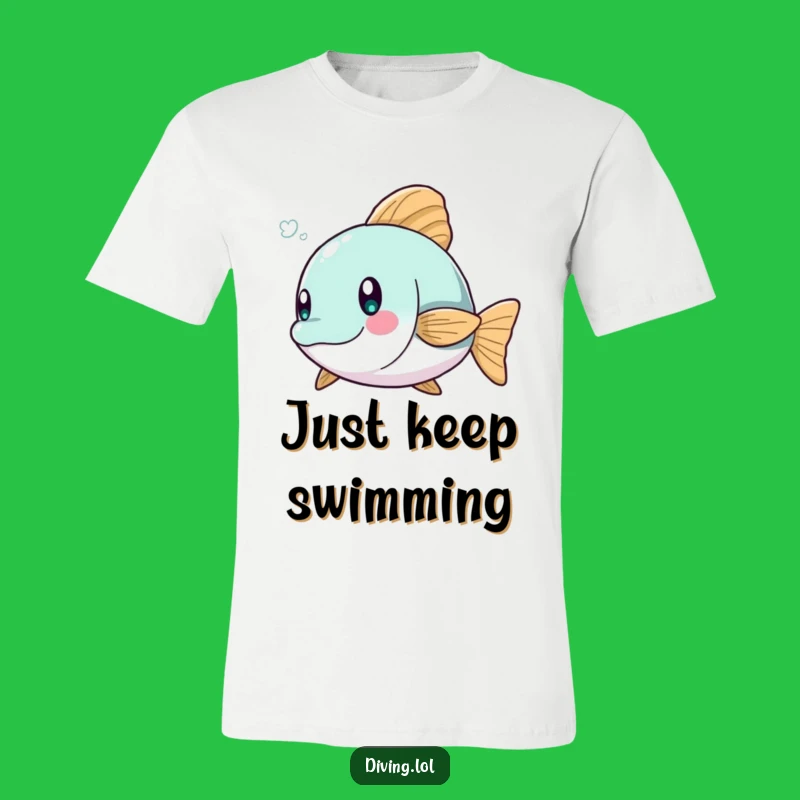 Funny Fish Dodge T-Shirt - Playful Character Escape, Awesome Funny Gift