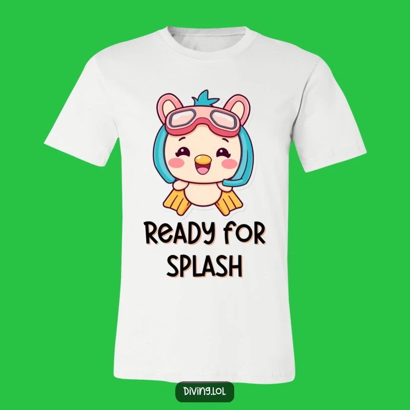 Funny Kawaii Flippers T-Shirt: Grinning Snorkeler Adventure Tee