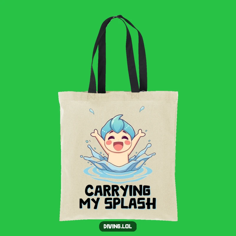 Funny Splash Hero Tote Bag: Joyful Character's Triumphant Carry-All, Ideal Funny Gift