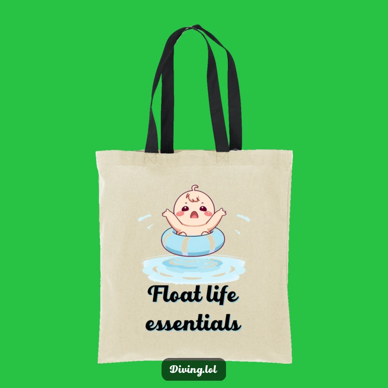 Funny Chubby Pool Float Tote Bag: Surprised Character, Practical and Hilarious Gift