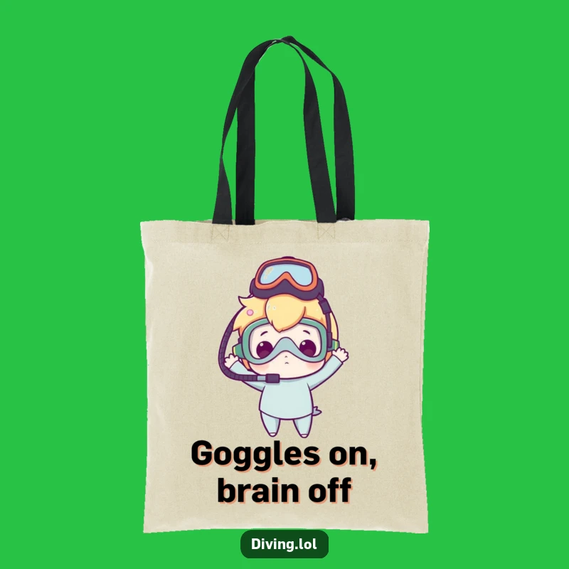Funny Dive Mask Tote Bag - Clumsy Delight Character Everyday Carryall Gift