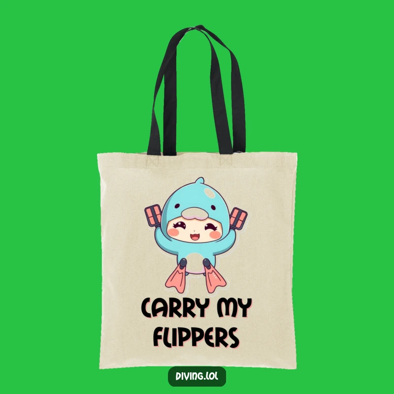 Funny Flippin' Fanatic Tote Bag - Goofy Swimmer Character, Practical & Hilarious Gift