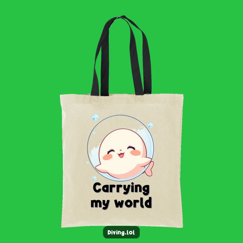 Funny Kawaii Bubble Tote Bag: Carry Your Fun Underwater, Adorable Hilarious Gift