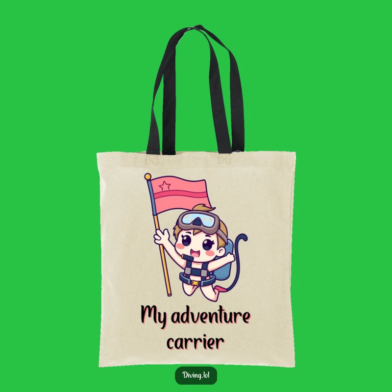 Funny Dive Flag Character Tote Bag: Carry Ocean Vibes and More