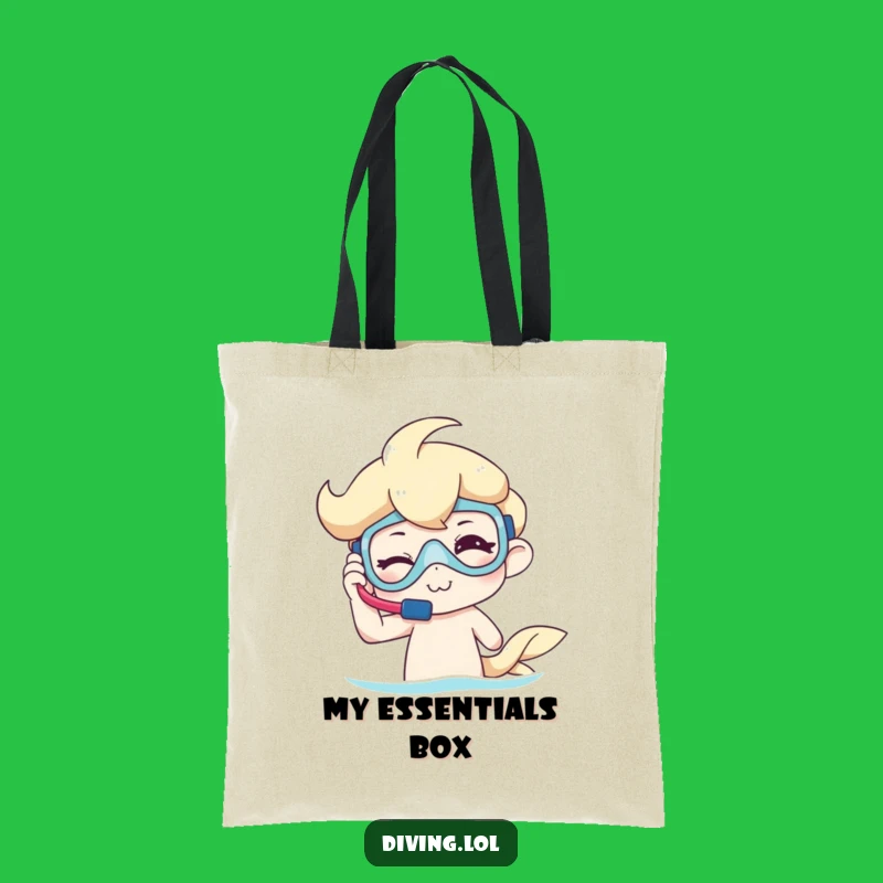 Funny Winking Snorkeler Tote Bag: Beach Ready Style, Practical Funny Gift