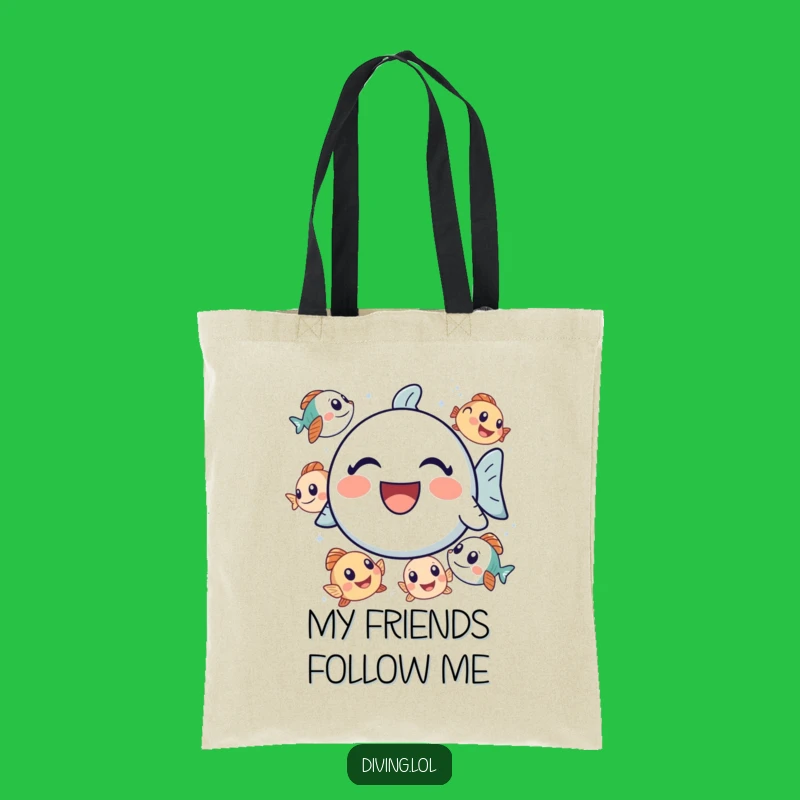 Funny Bubbly Icon Tote Bag: Carry Your Treasures with Ocean Fun