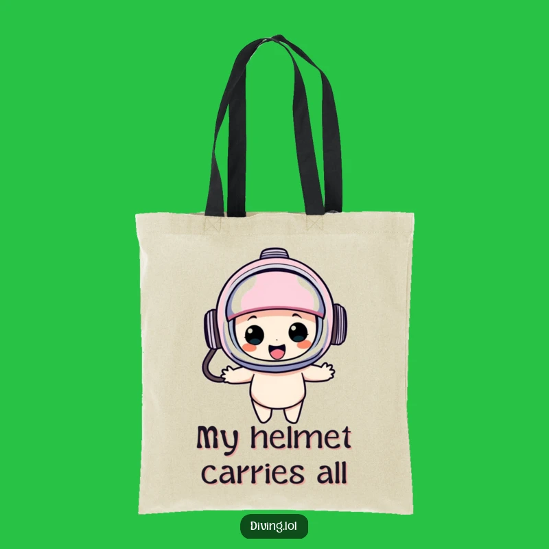 Funny Diving Helmet Tote Bag: Carry Your Gear with a Bobbing Character, Brilliant Funny Gift!