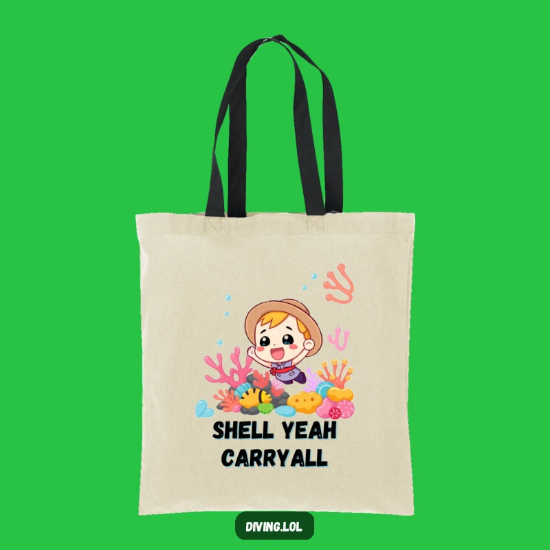 Funny Coral Reef Discovery Tote Bag: Enthusiastic Diver's Essential for Ocean Lovers, Ideal Funny Gift