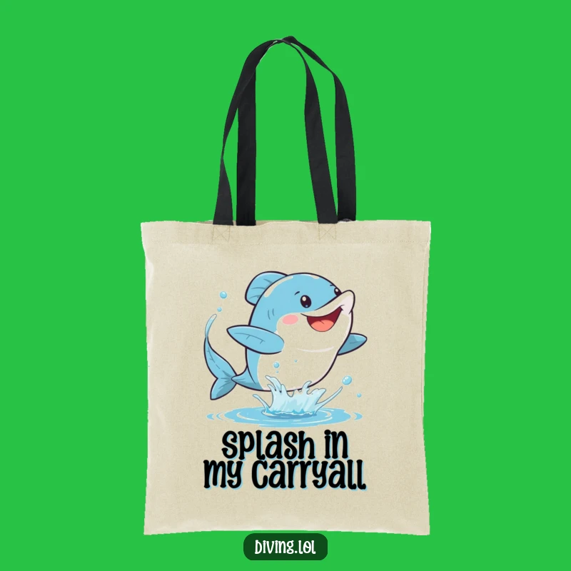 Funny Fins Tote Bag: Carry Your Essentials with a Splashy Character, Brilliant Funny Gift!